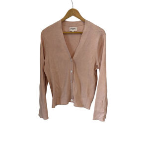 Hudson North Ribbed Cardigan Womens XL Blush Pink Button Front Lightweight